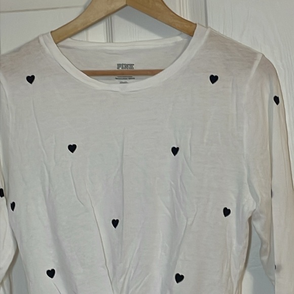 Pink White black Hearts Top, Medium - Picture 3 of 6